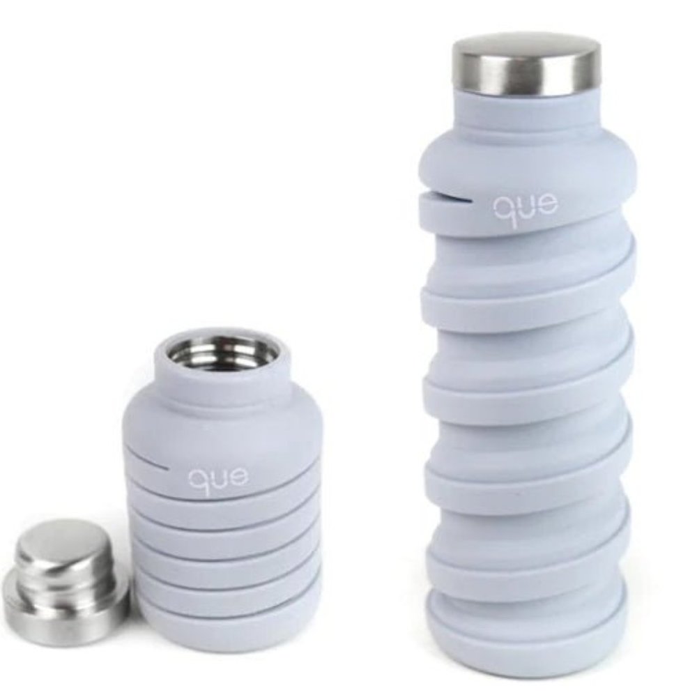 Cloudy Grey Silicone Collapsible Water Bottle